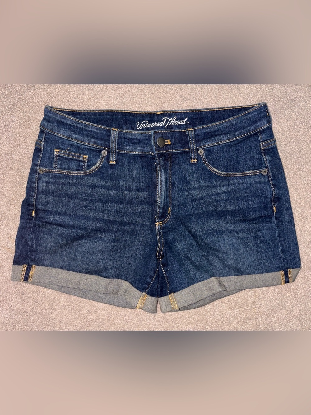 Universal Thread Dark Blue Rolled Cuff Denim Shorts